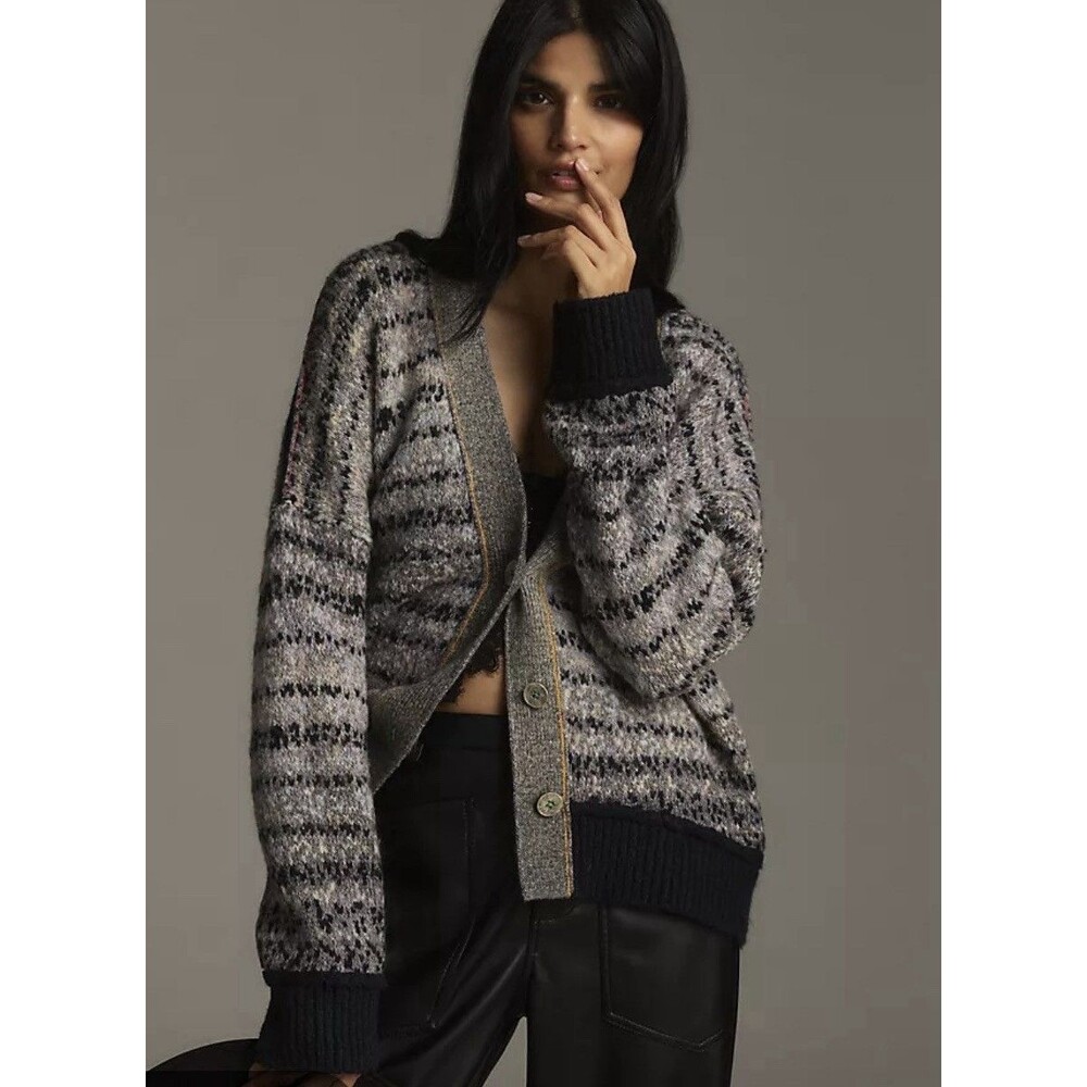 Pilcro Anthropologie Mash Up oversized XS Women’s V-Neck Cardigan Sweater